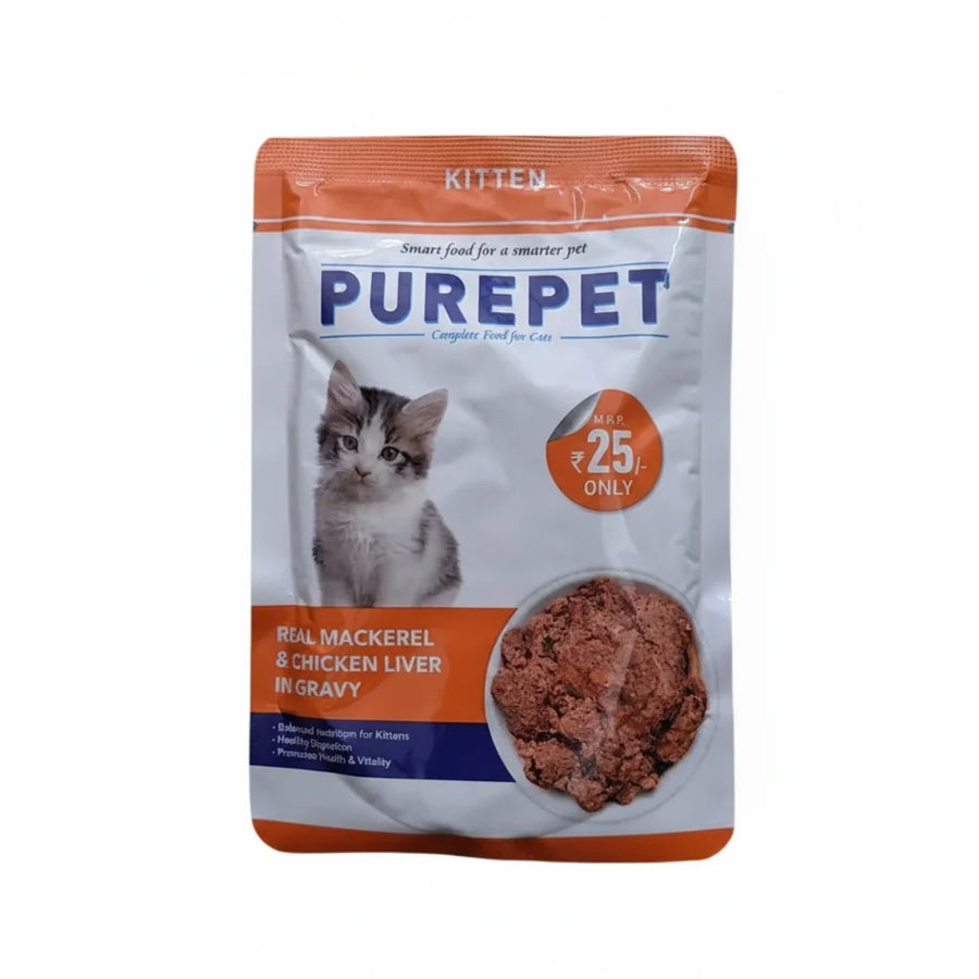 Purepet Real Mackeral & Chicken Liver Kitten Cat Wet Food