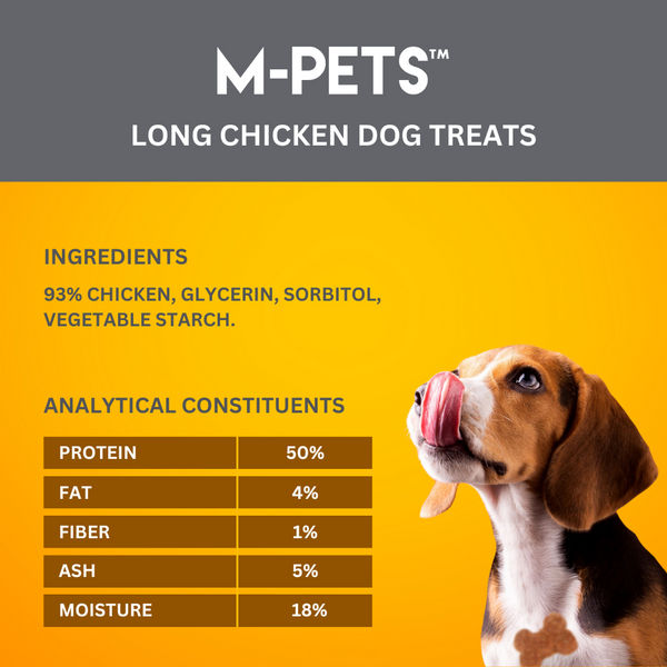 M PETS Long Chicken Treats for Dogs