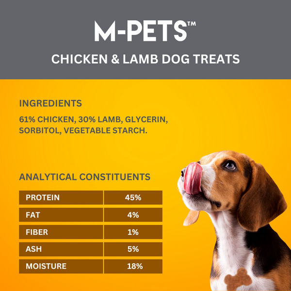 M PETS Chicken and Lamb Treats for Dogs