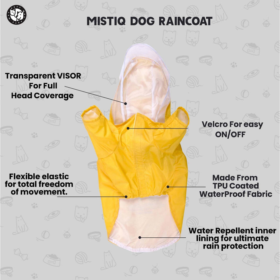 Pets Way Mustard Mistiq Raincoat for Dogs