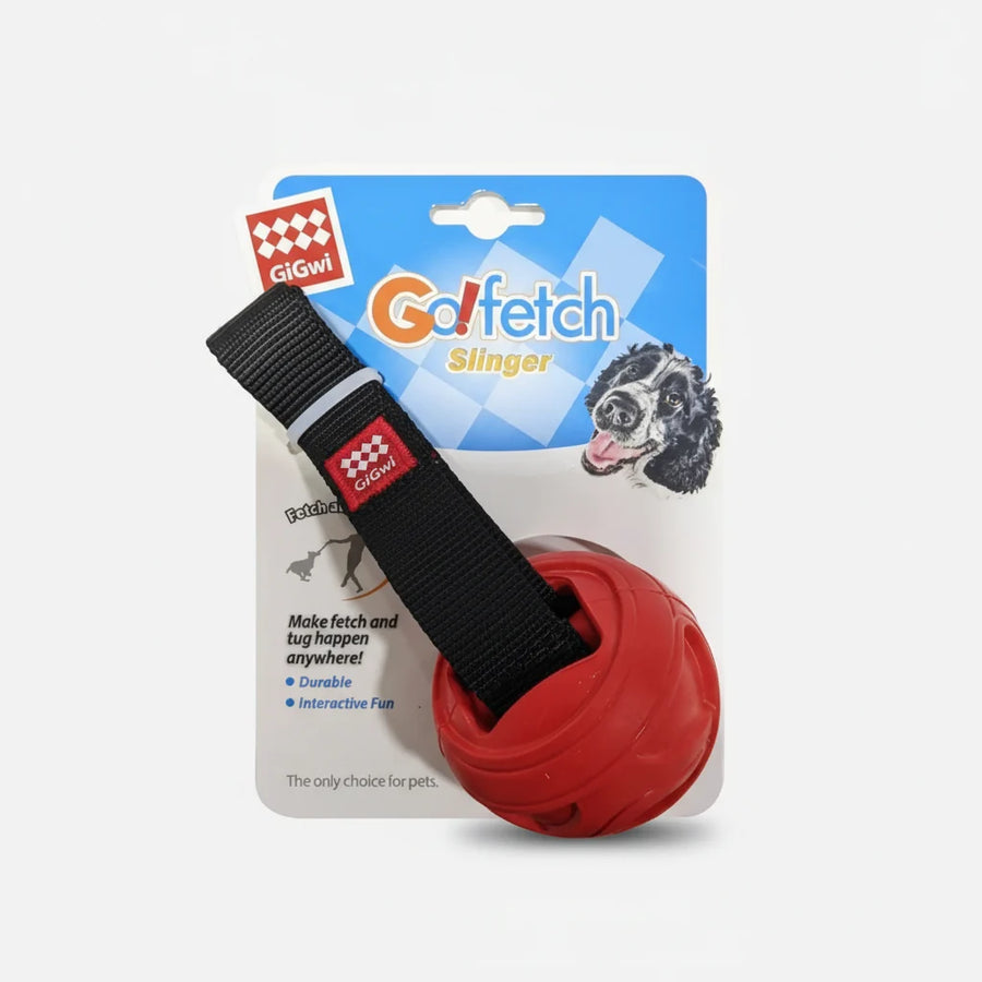 GiGwi Slinger Red Rubber Ball Toy for Dogs