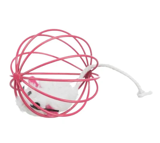 Trixie Mouse in a Wire Ball Toy for Cats