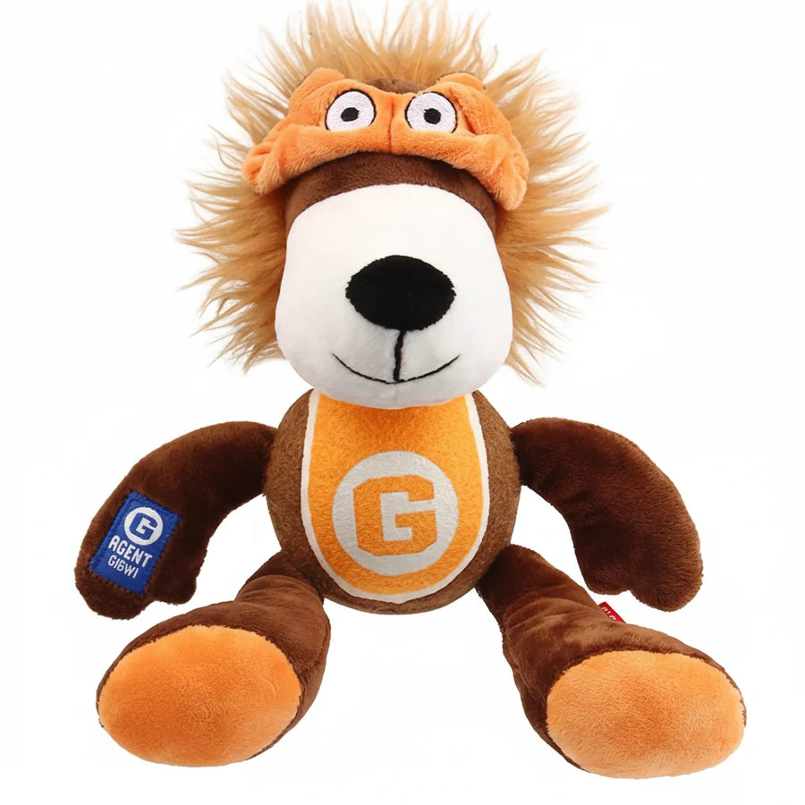 Gigwi Agent Lion Plush and Tennis Ball with Squeaker Dog Toy