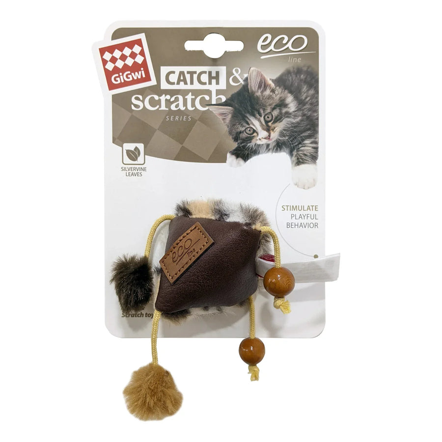 Gigwi Triangle Catch and Scratch Eco line Slivervine Leaves and Leatherette