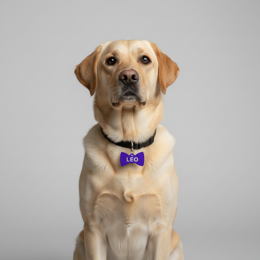 Kennel Aluminum Bow Shape Name Tag