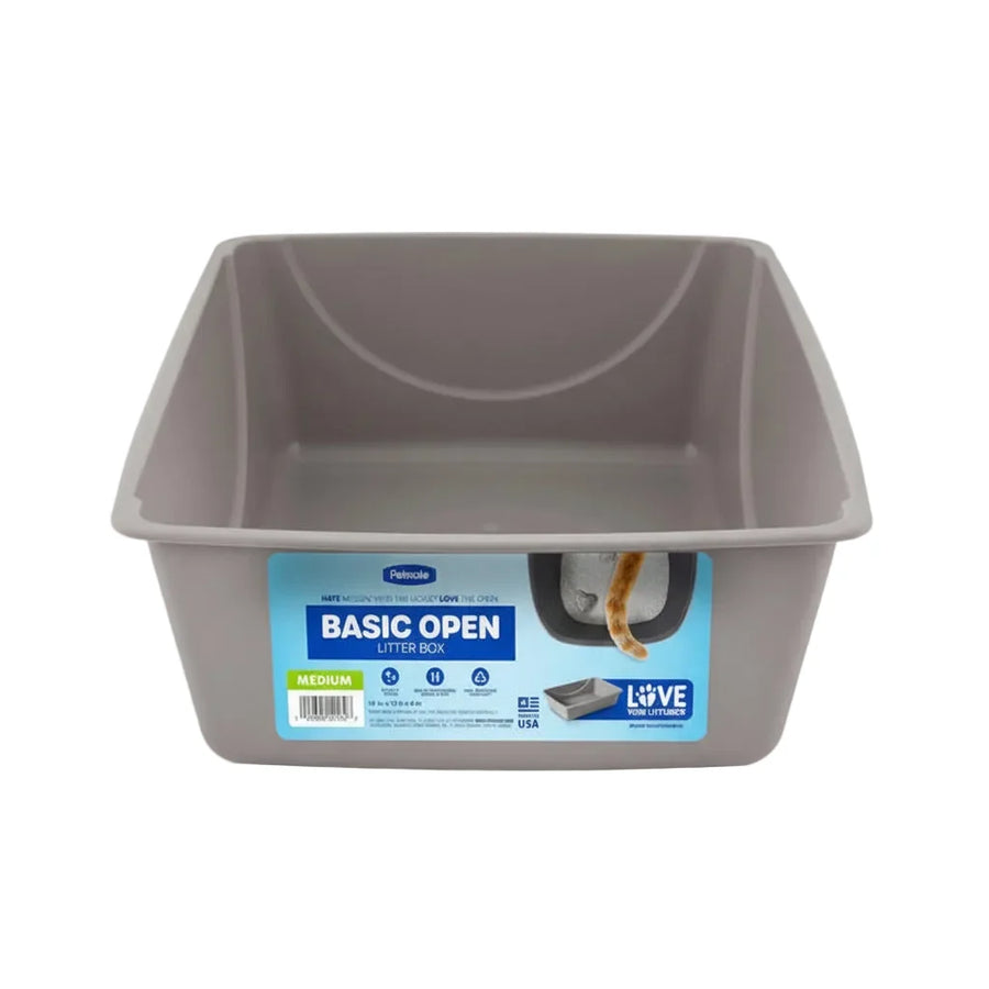 Petmate Basic Litter Pan Mouse Gray Cat Litter Box