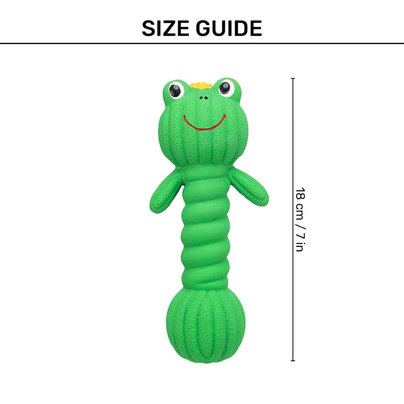 Trixie Dumbbell Frog With Sound Latex Squeaky Toy for Dogs