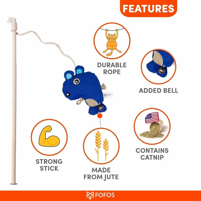 Fofos BarkButler Interactive Cat Wand Toy