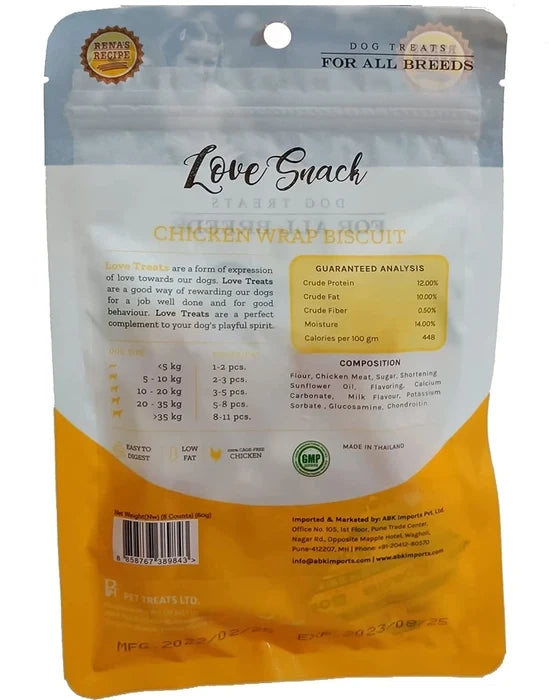 Love Snack Chicken Wrap Cheese Dog Sticks