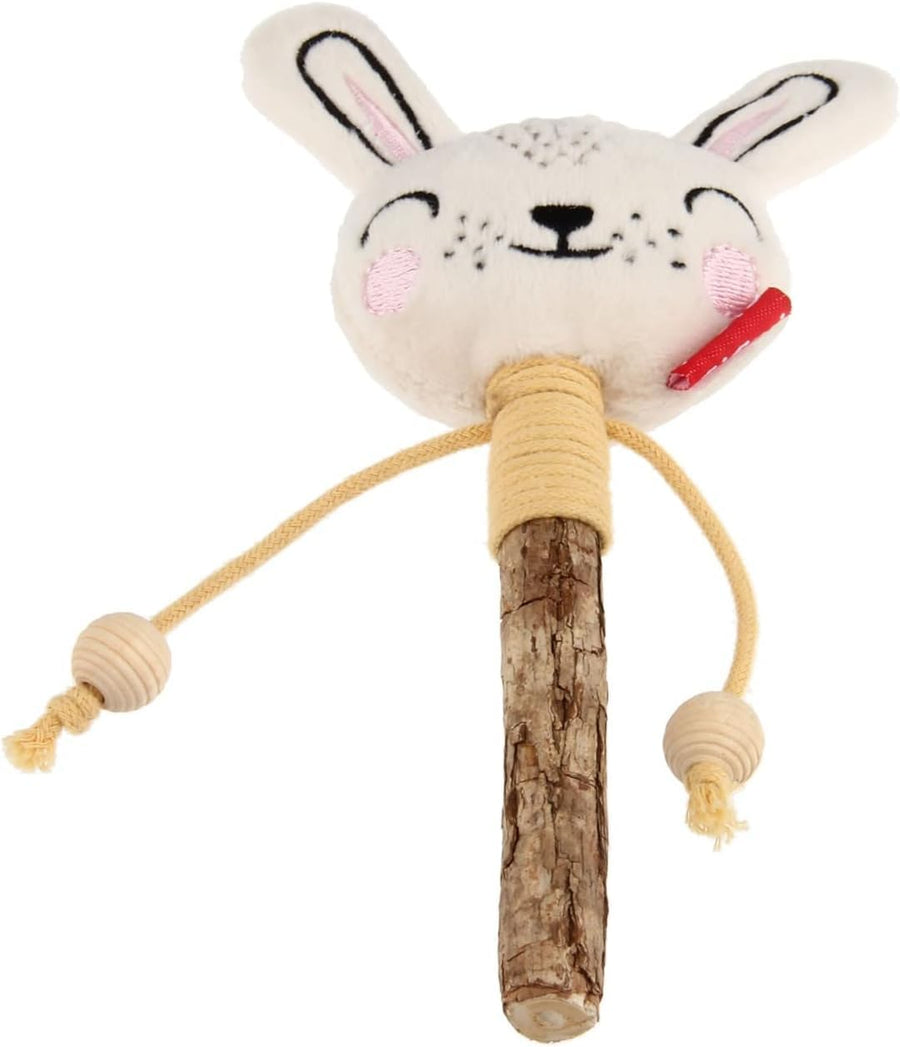 Gigwi Eco Line Catch and Scratch Rabbit With Silvervine Leaves and Stick Cat Toy