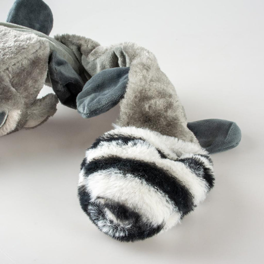 Duvoplus Plush Racoon squeaky Long plush Dog Toy with Squeakers