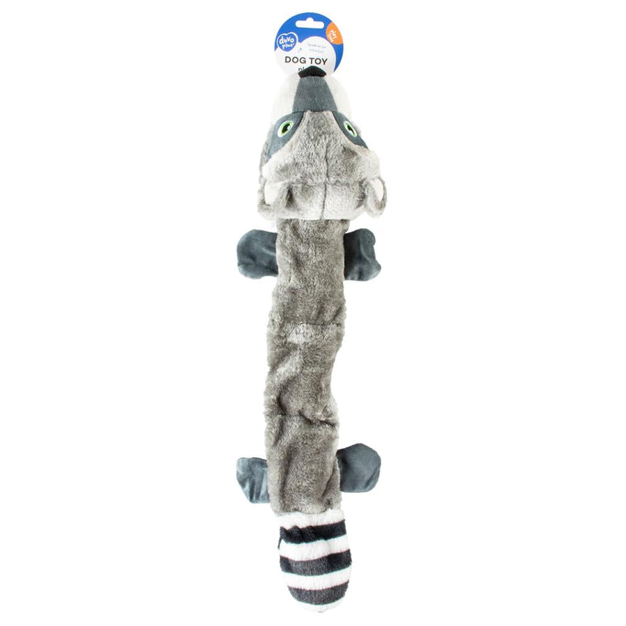 Duvoplus Plush Racoon squeaky Long plush Dog Toy with Squeakers