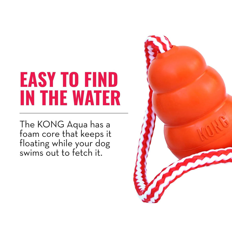 KONG Aqua Durable Natural Rubber Floating Retrieval Toy for Dogs