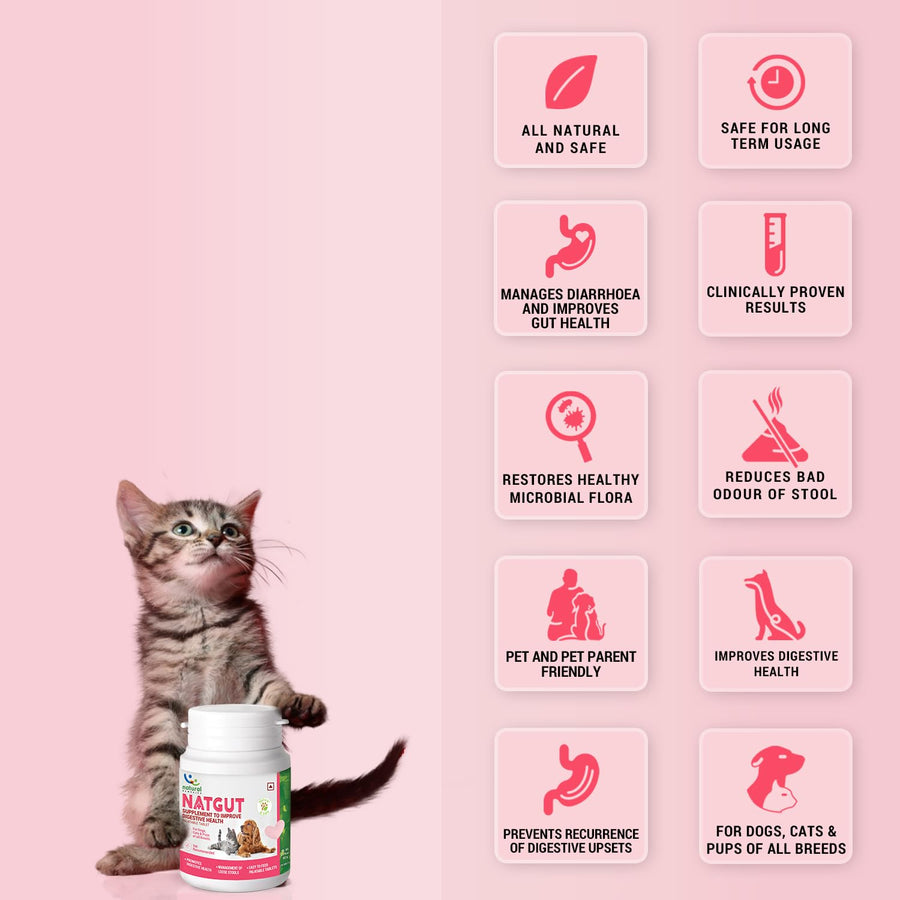 Naturals Remedies Natgut Tablets for Dogs & Cats