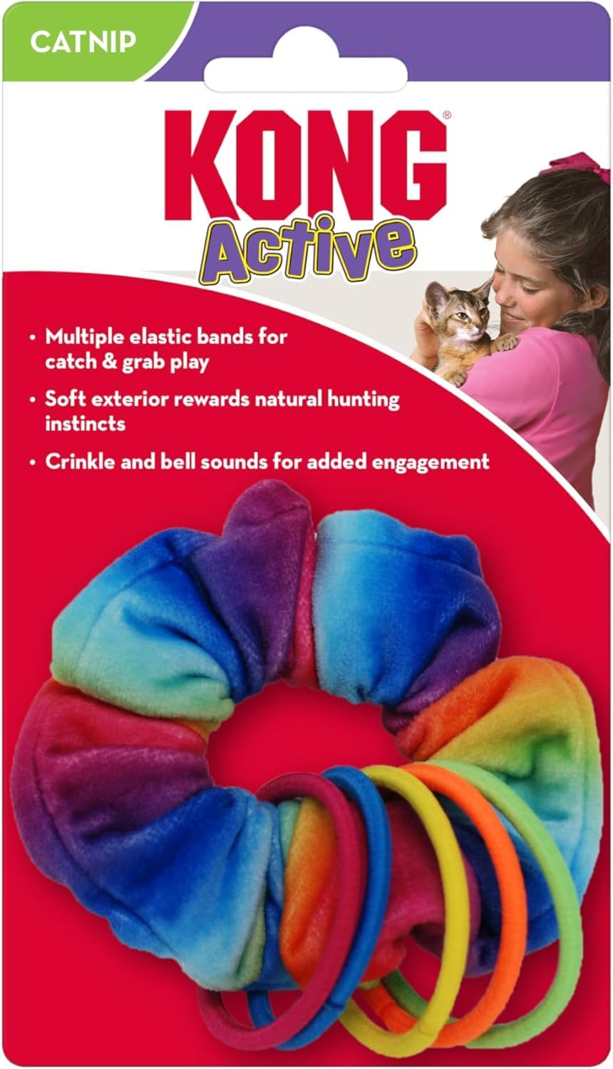 KONG Active Scrunchie Interactive Plush Rainbow Toy