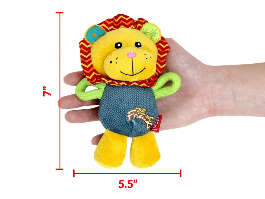 Gigwi Plush Friendz Lion Squeaker Dog Toy
