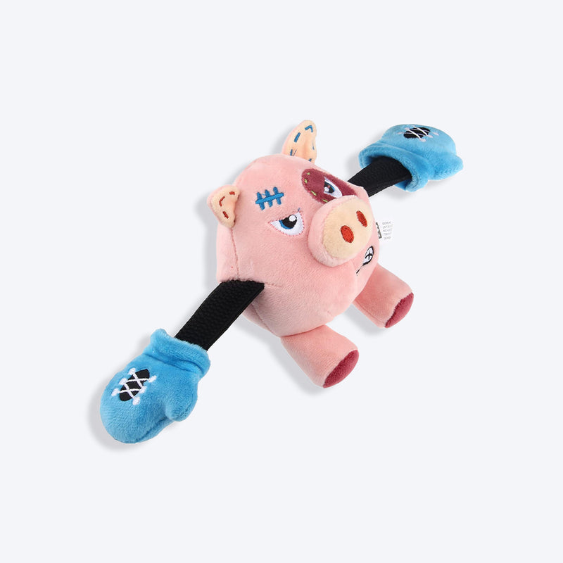 GiGwi Pig Rock Zoo King Boxer With Squeaker Dog Toy
