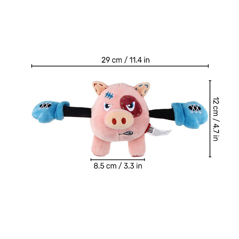 GiGwi Pig Rock Zoo King Boxer With Squeaker Dog Toy