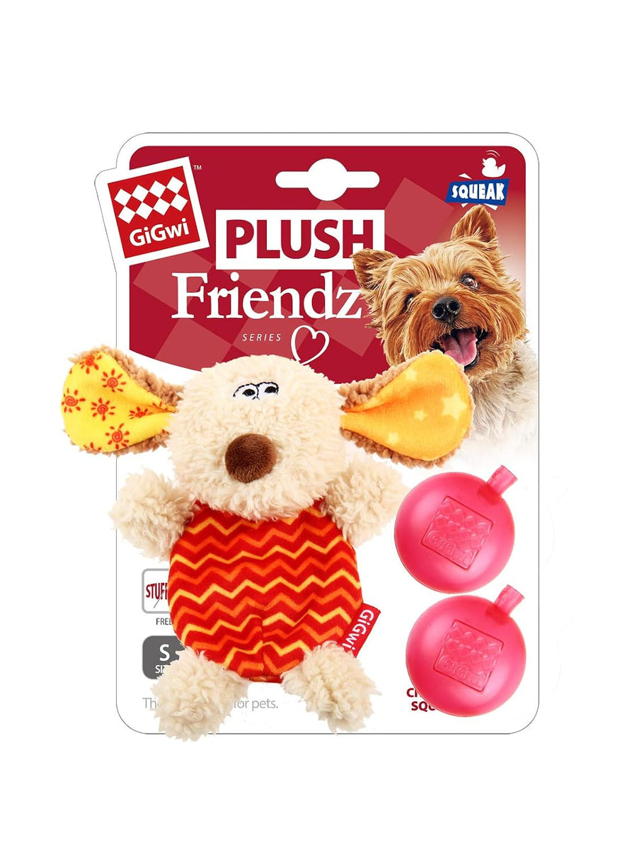 GiGwi Plush Friendz Dog Toy with Refillable Squeaker Dog