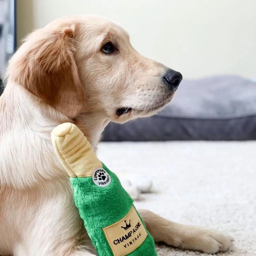 Zippy Paws Happy Hour Champagne Crusherz Plush Toy for Dogs
