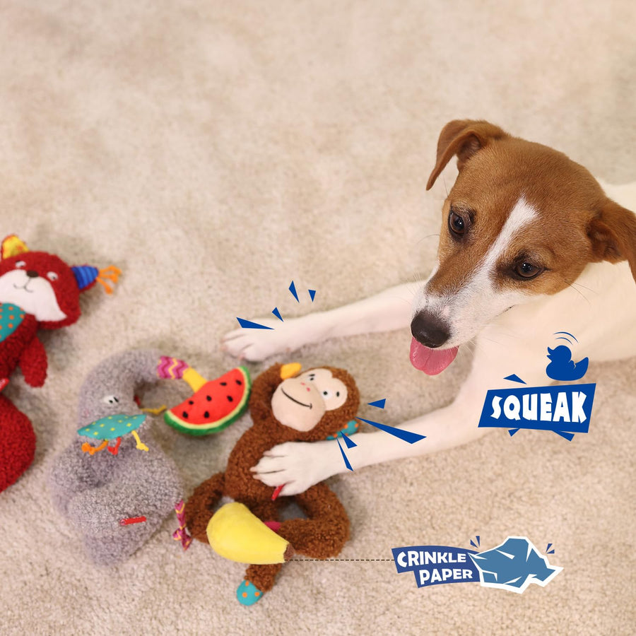 GiGwi Plush Friendz Soft Plush Dog Toy with Squeaker