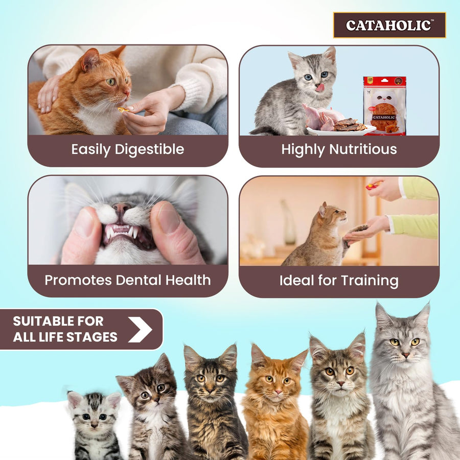 Cataholic Soft Chicken Jerky Sliced Cat Treat