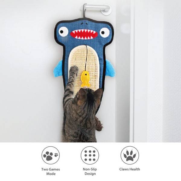 GiGwi Cat Scratcher with Catnip Alligator Toy for Cats
