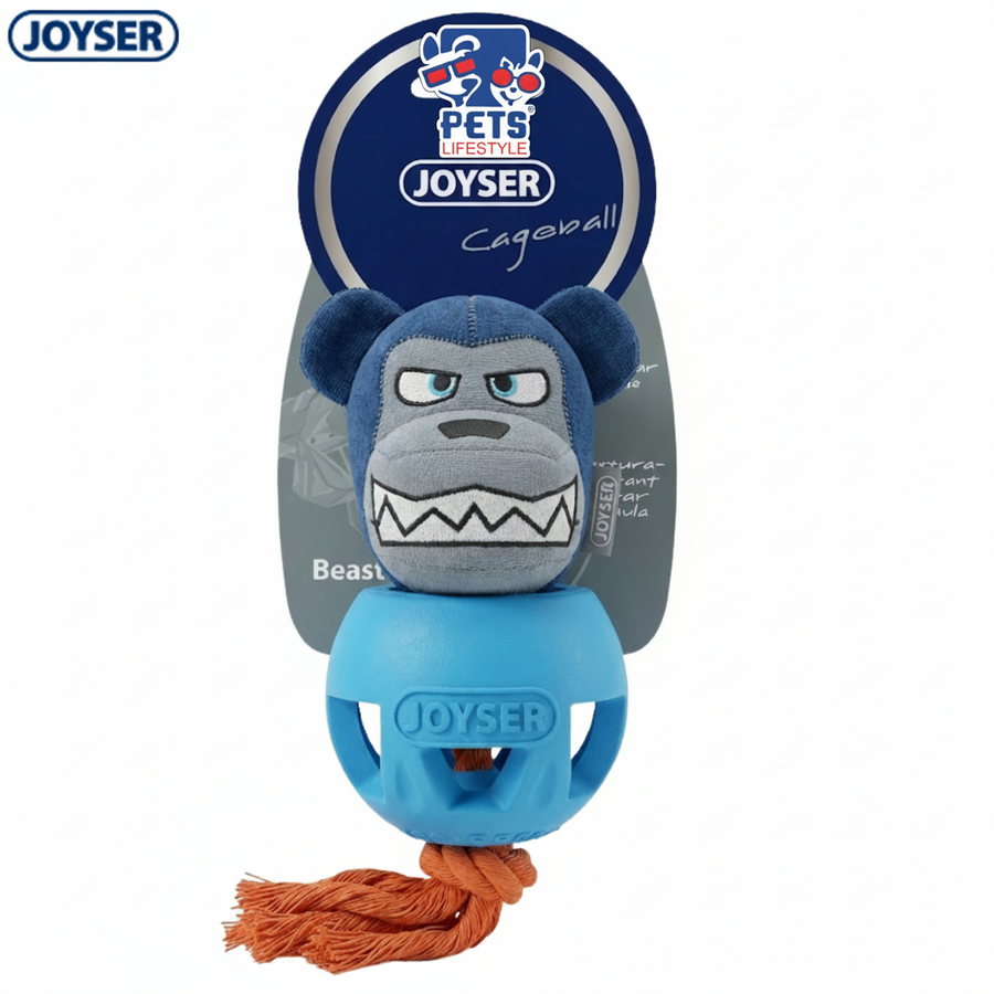 Joyser Cageball Bear Interactive Dog Toy with Squeaker