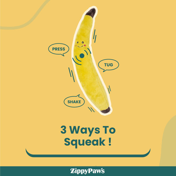 Zippy Paws Banana Jigglerz Plush Toy for Dogs