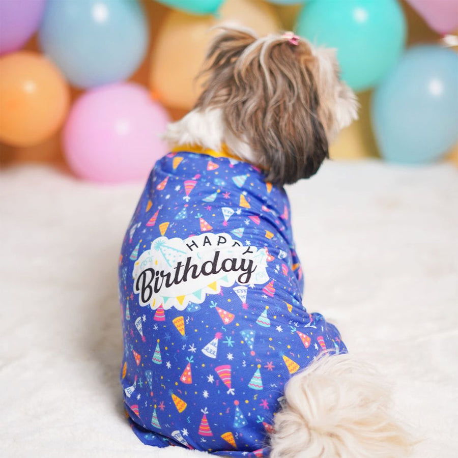 Pets Way Blue Birthday T-Shirt for Dogs