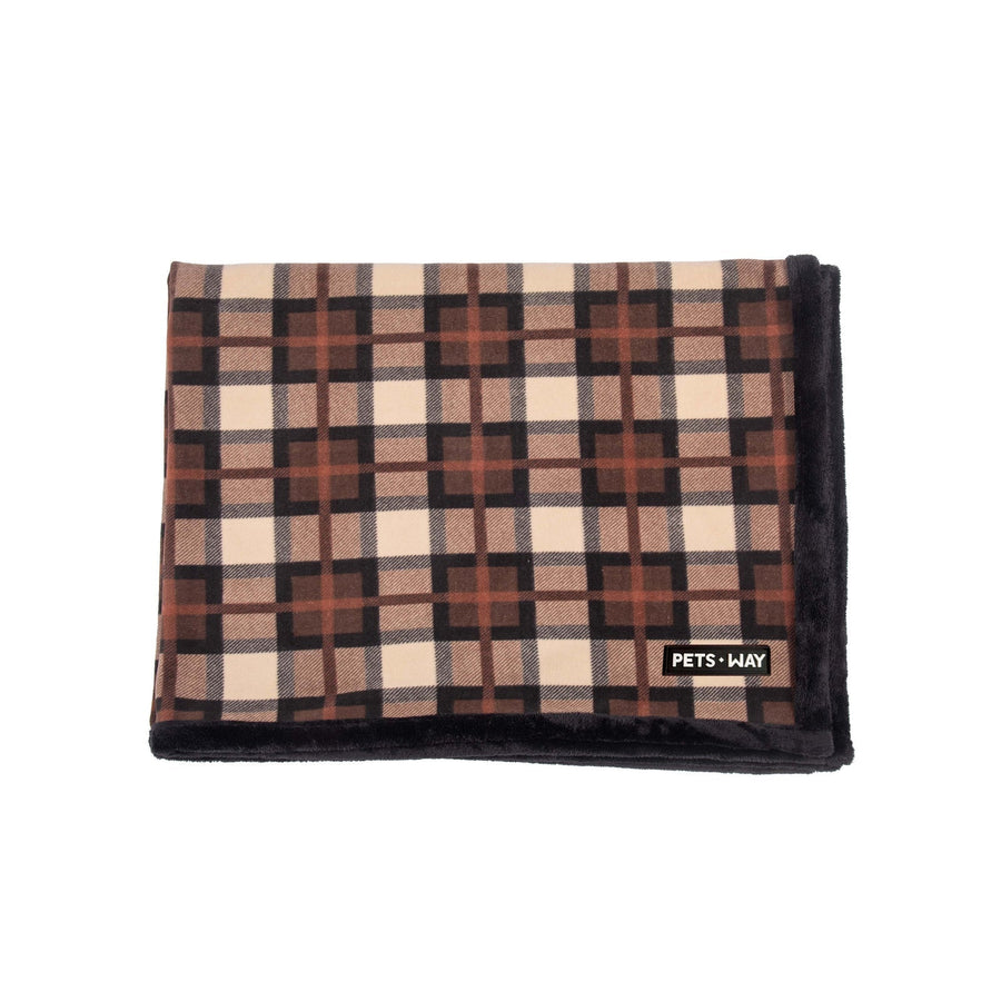 Pets Way Checks Brownie Soft Stylish & Durable Pet Blanket for Dogs