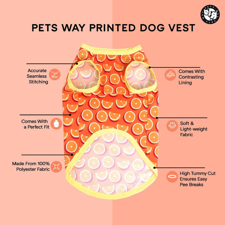 Pets Way Play Time Printed Vest for Dogs