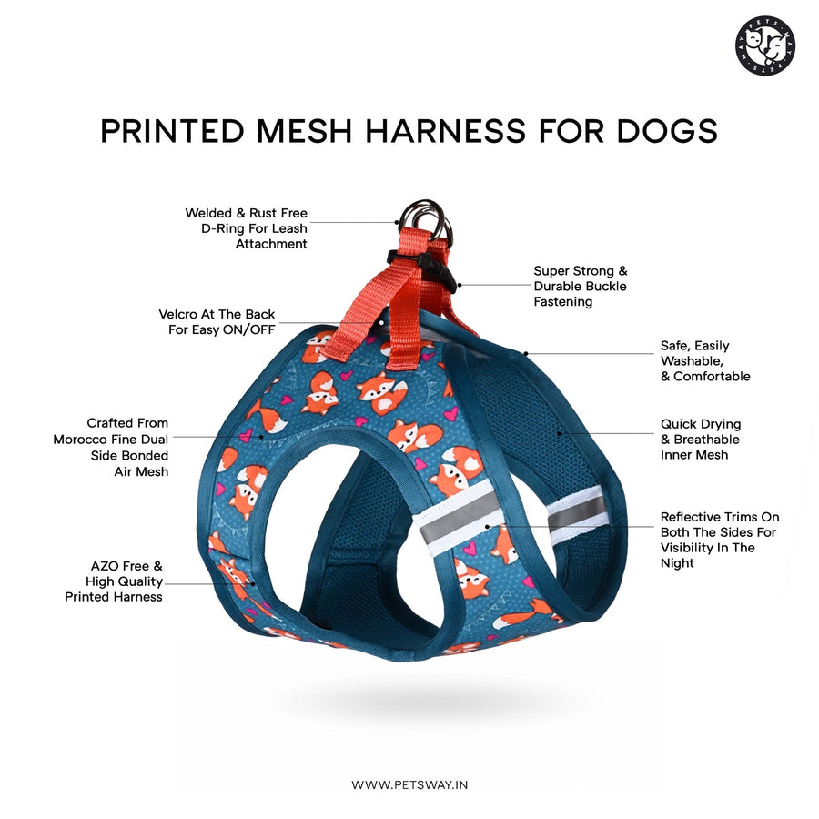 Pets Way Fruity Printed Mesh Harness for Small Dogs