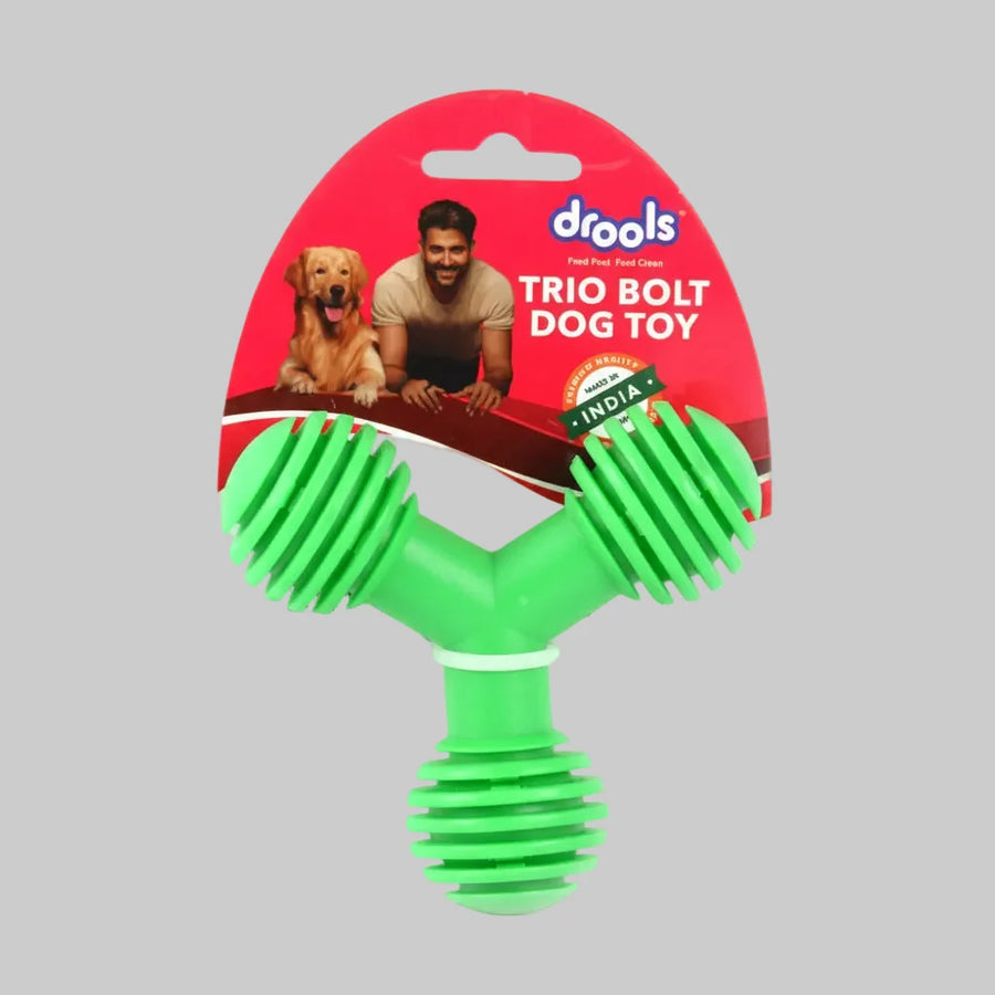 Drools Non Toxic Rubber Trio Bolt Toy for Dogs