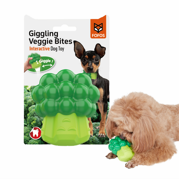 Fofos Giggling Vegi Bites Squeaky Chew Toy for Dogs