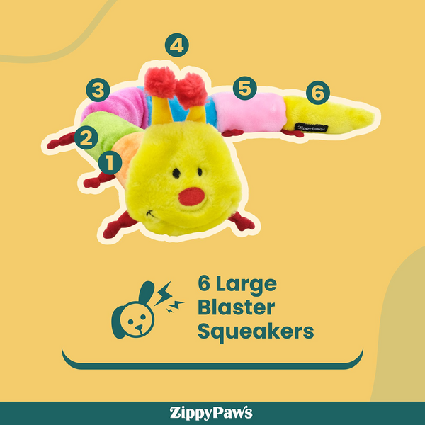 Zippy Paws Blasters Caterpiller Jumbo Plush Toy for Dogs