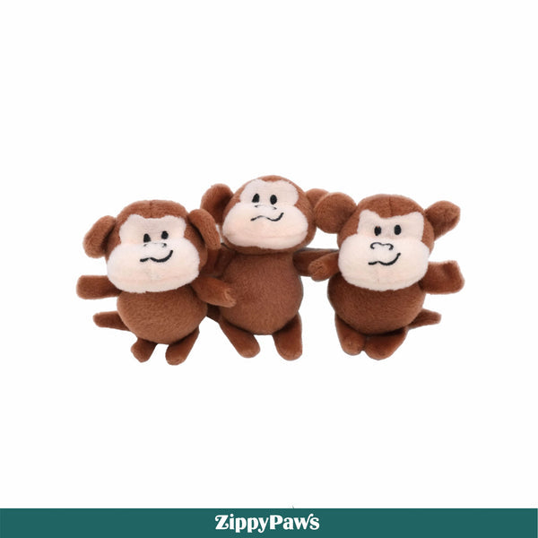 Zippy Paws Zippy Burrow Monkey N Banana Plush Toy for Dogs