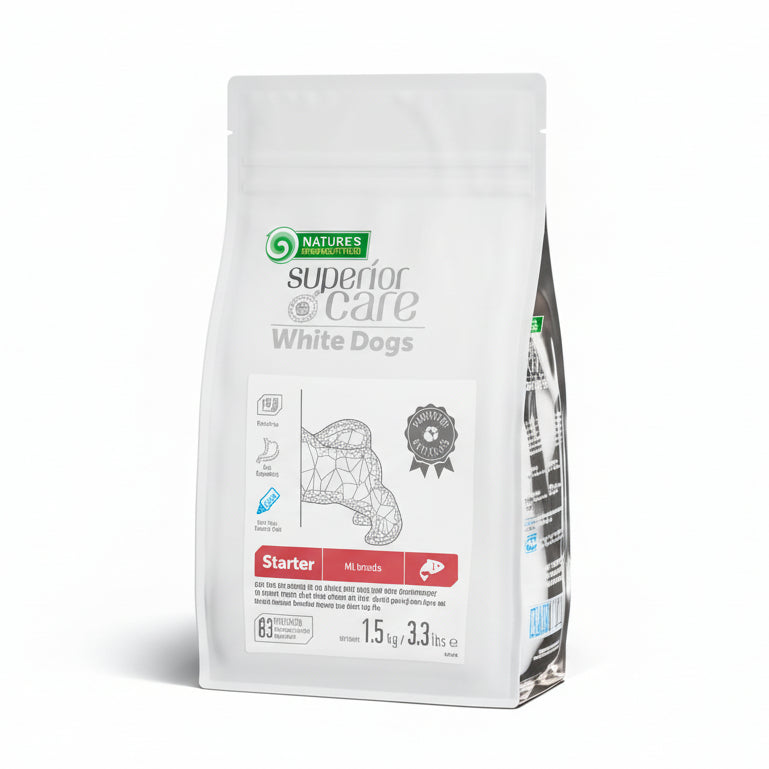 Nature's Protection Superior Care White Dogs Grain Free Salmon Starter All Breeds Dog Dry Food