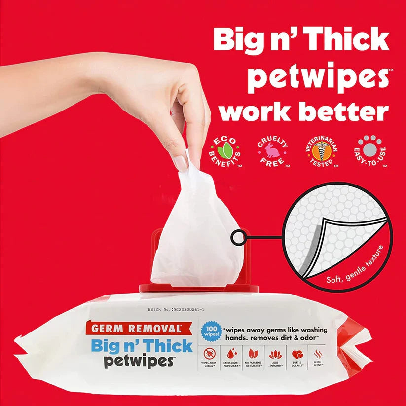 Petkin Travel Pack Pet Wipes Germ Removal for Dogs & Cats