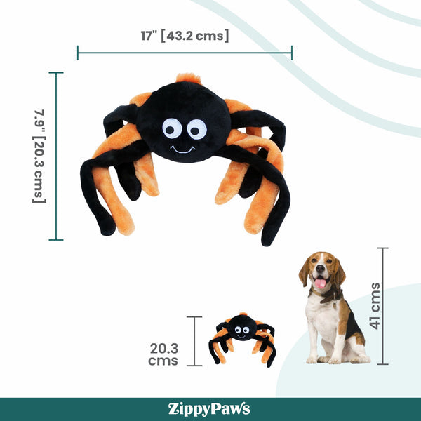 Zippy Paws Halloween Grunterz Spider Orange Plush Toy