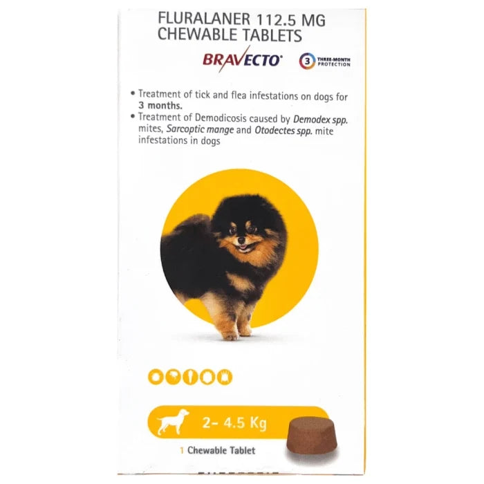 Bravecto Fluralaner Flea and Tick Control Tablet for Dogs