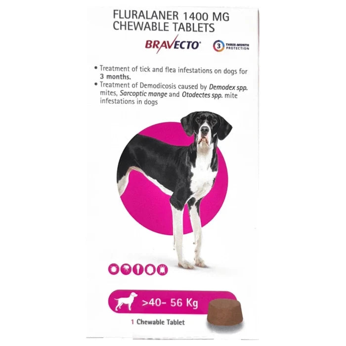 Bravecto Fluralaner Flea and Tick Control Tablet for Dogs