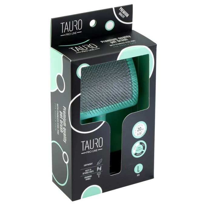 Tauro Pro Line Plastic Brush with Hard Stainless Steel Pins Mint