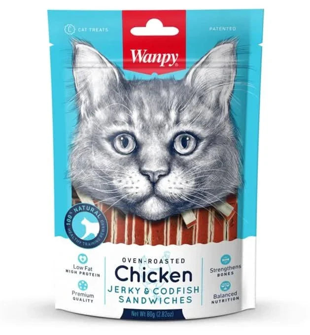 Wanpy Soft Jerky Strips Treats for Cats