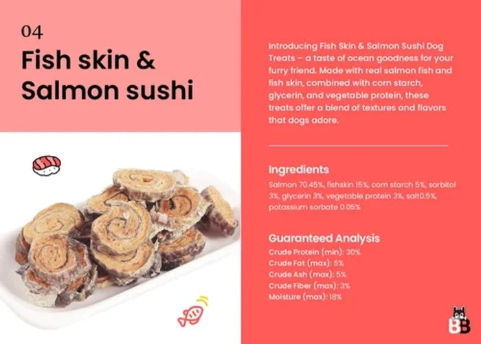 Barking Blends Fish Skin & Salmon Sushi for Dog