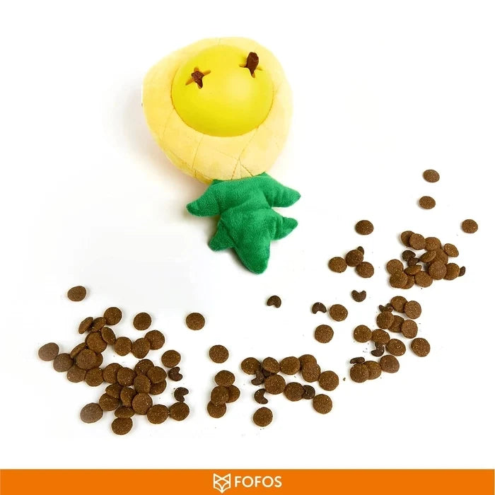 Fofos Treat Dispensing Squeaky Plush Dog Toy