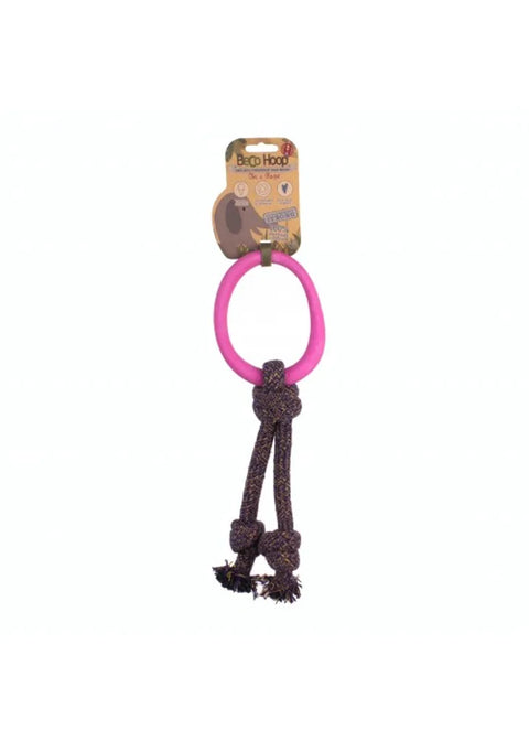 Beco Rubber Hoop on Rope Dog Toy