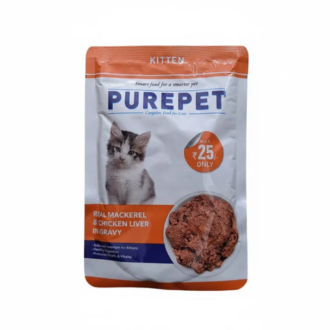 Purepet Real Mackeral & Chicken Liver Kitten Cat Wet Food