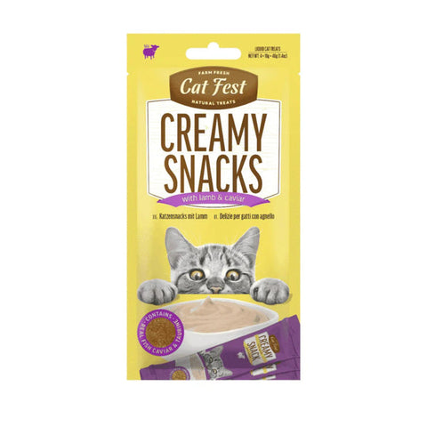 Cat Fest Creamy Snacks With Lamb and Caviar For Cats