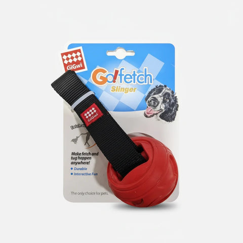 GiGwi Slinger Red Rubber Ball Toy for Dogs